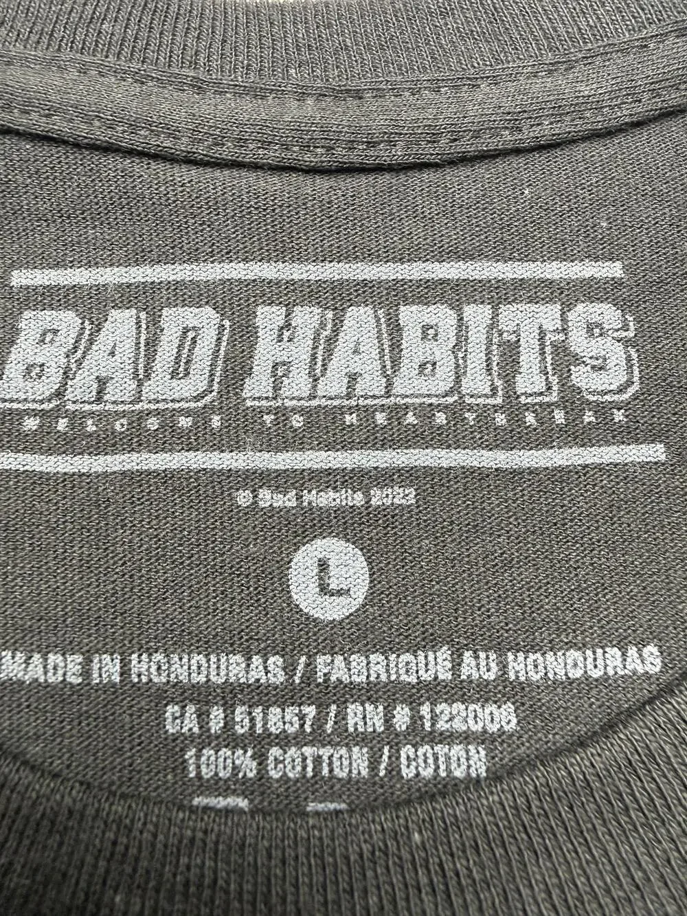 Bad Habits Shirt Mens Large Black Anime Samurai Girl Graphic Tee Tagless Manga